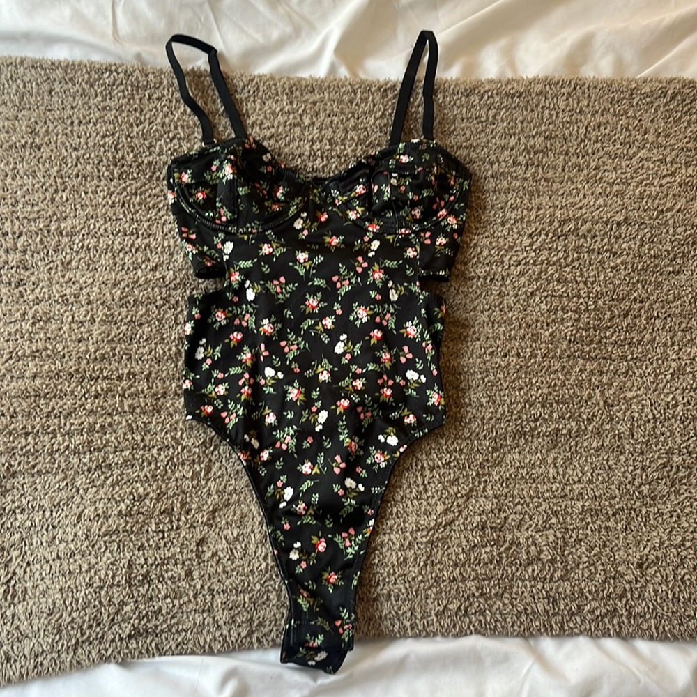 Urban Outfitters Floral Bustier Bodysuit